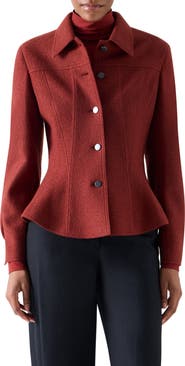 Akris punto Flared Boiled Wool Jacket