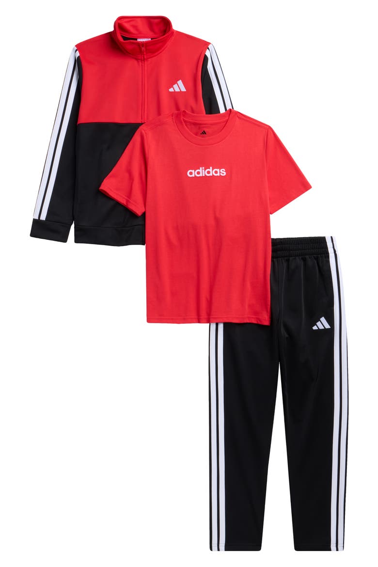 Kids' 3-Piece Tricot Track Set, Main, color, BLACK/ RED