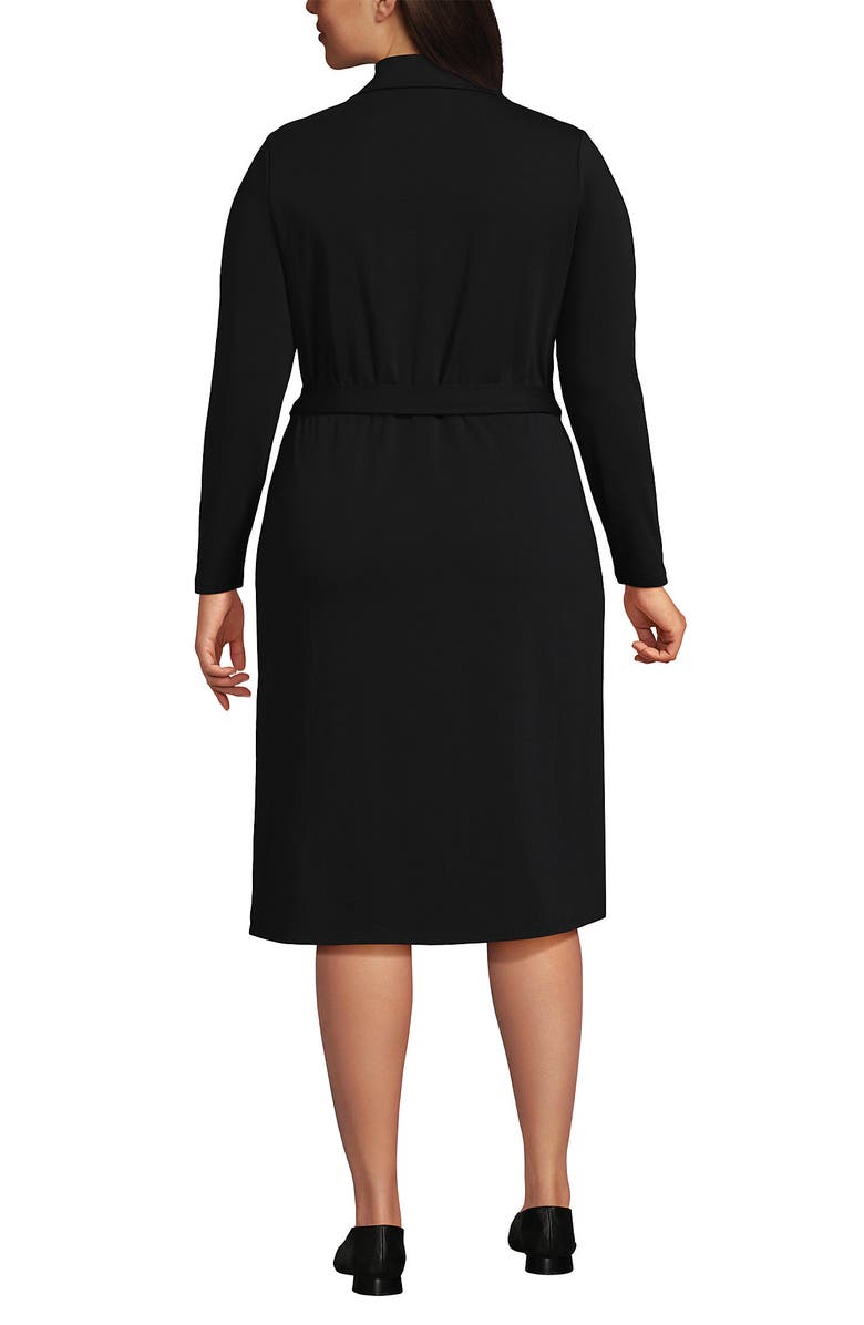 Lands' End Plus Size Cotton Modal Collared Wrap Dress, Alternate, color, 