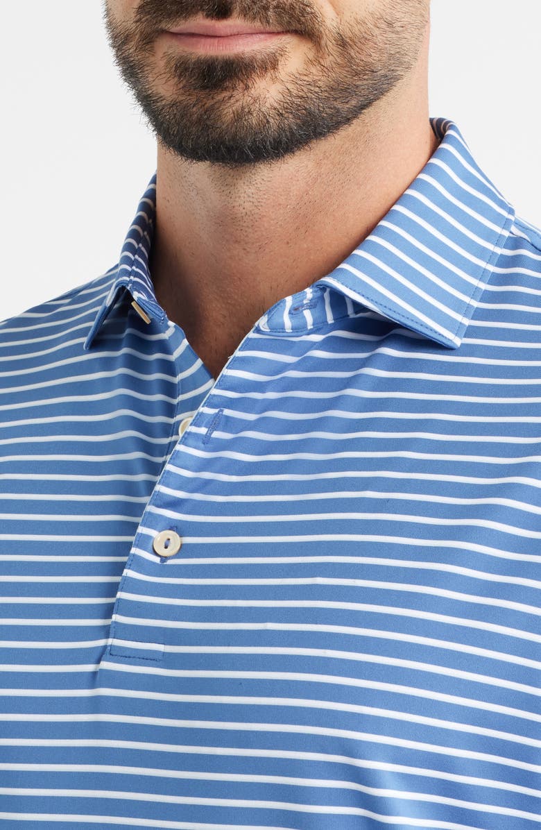 Peter Millar Dunnes Stripe Performance Jersey Polo, Alternate, color, Windsor Blue