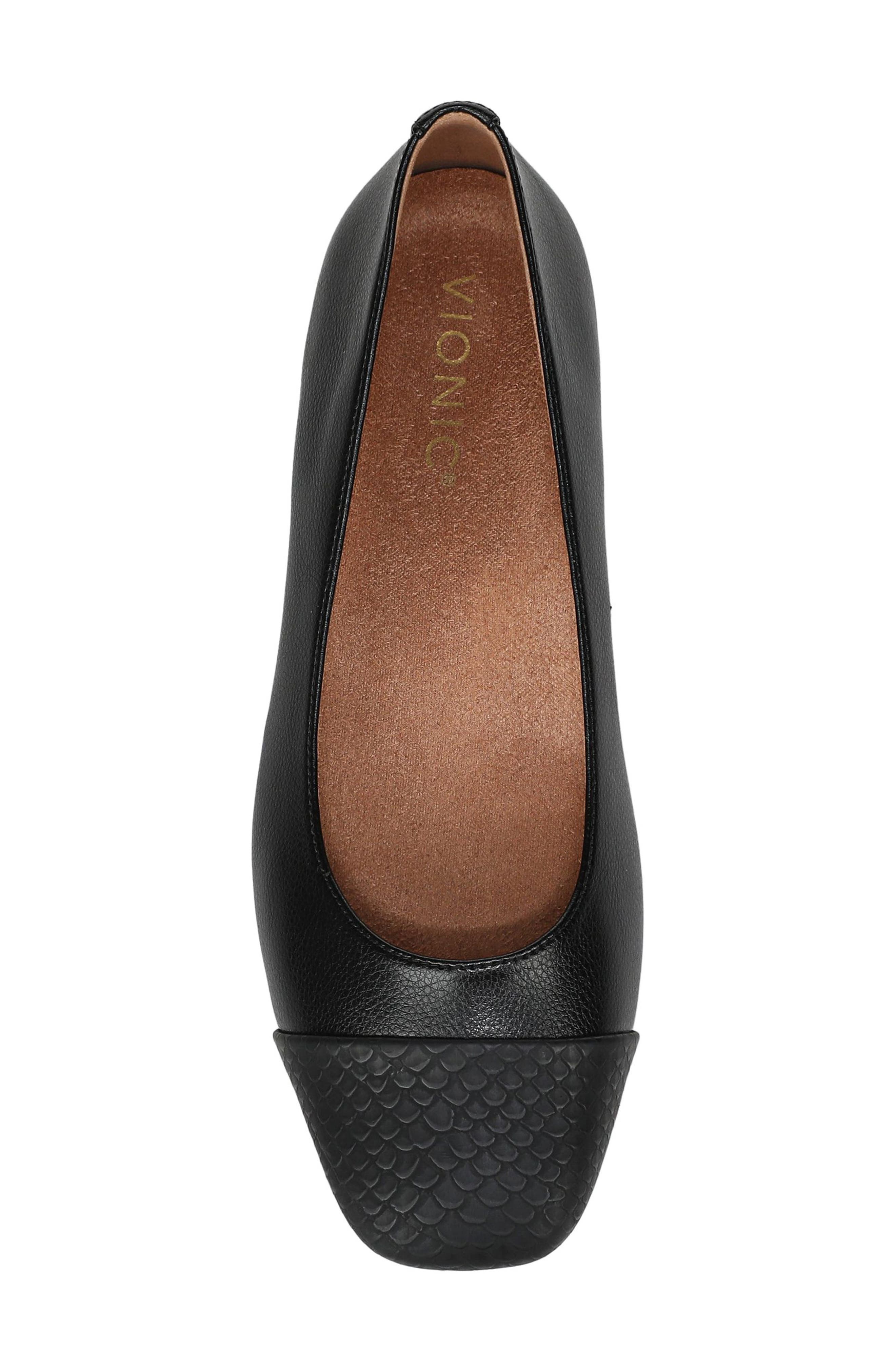 Hollen Cap Toe Flat, Alternate, color, BLACK