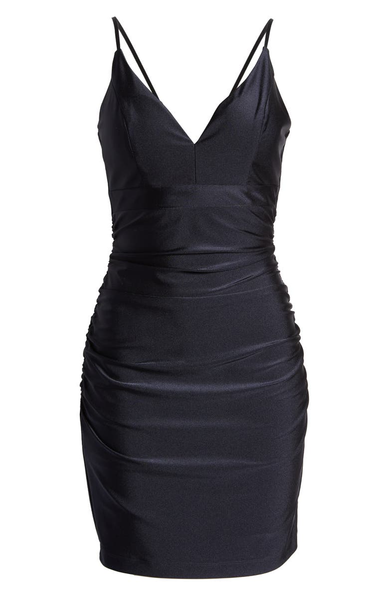 LNL Ruched Satin Body-Con Dress, Alternate, color, 