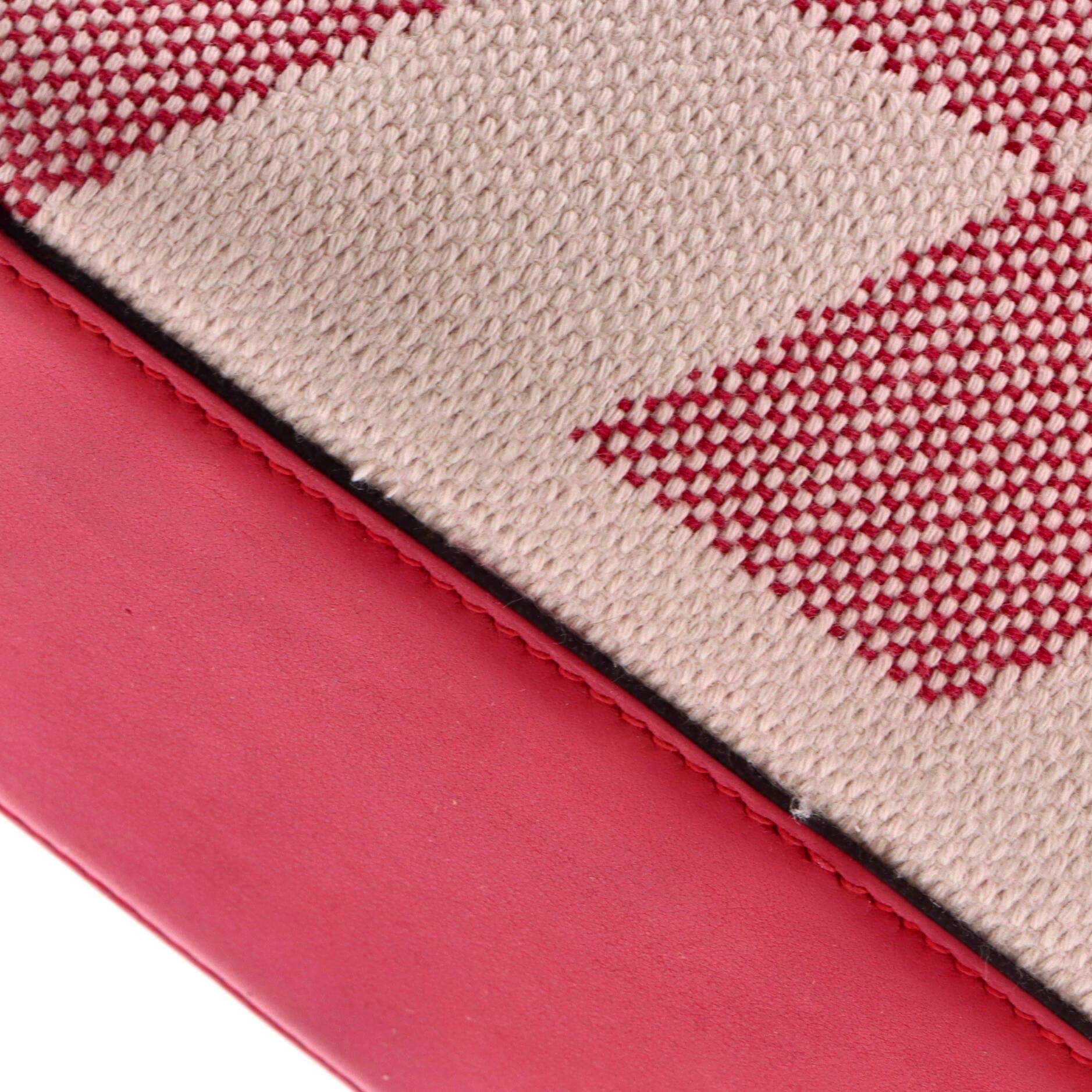 Cabas H en Biais Tote Canvas with Leather 27, Alternate, color, Pink