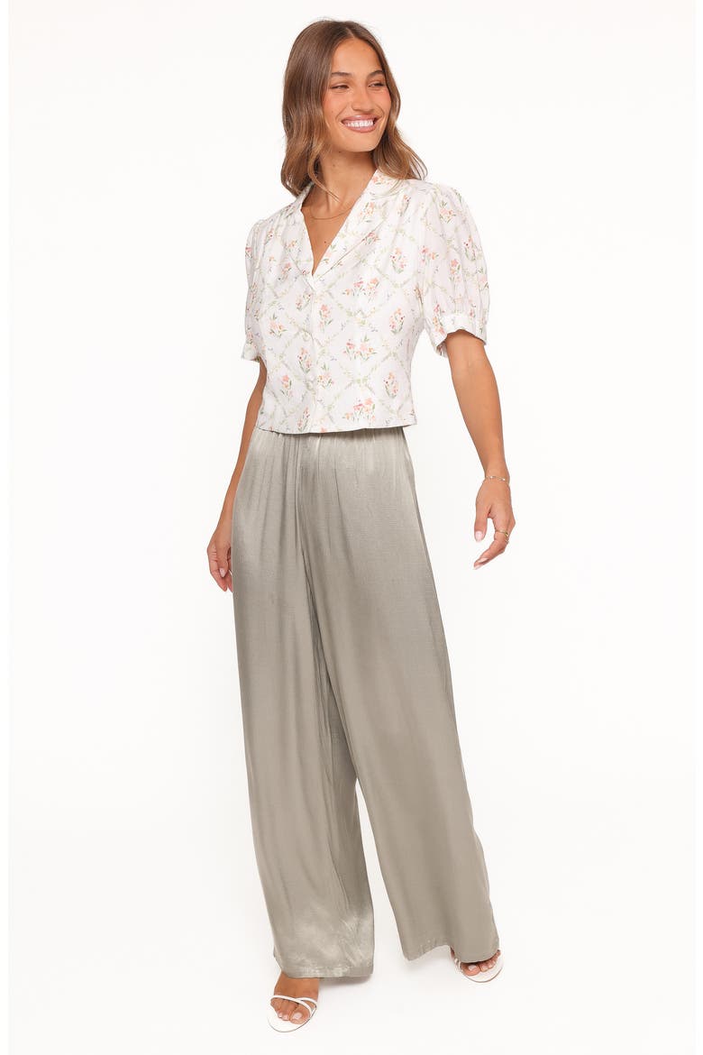 Steele Button Front Top, Alternate, color, WHITE VINTAGE FLORAL