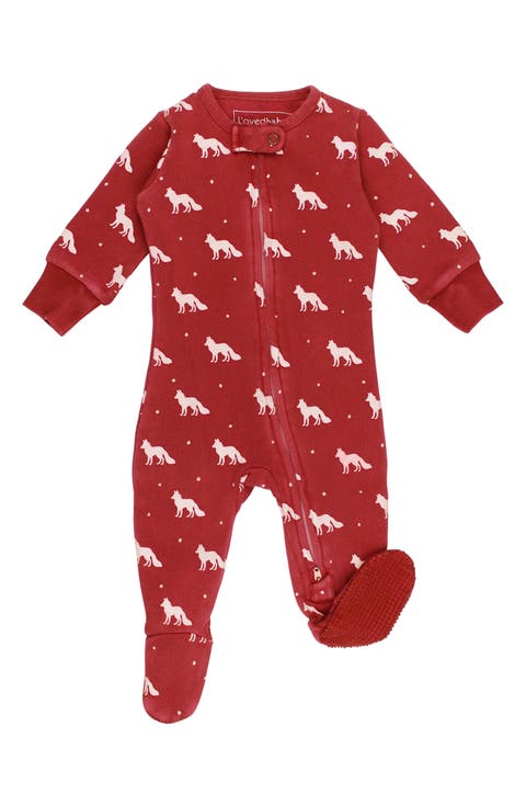 Print Fitted One-Piece Organic Cotton Footie Pajamas (Baby)