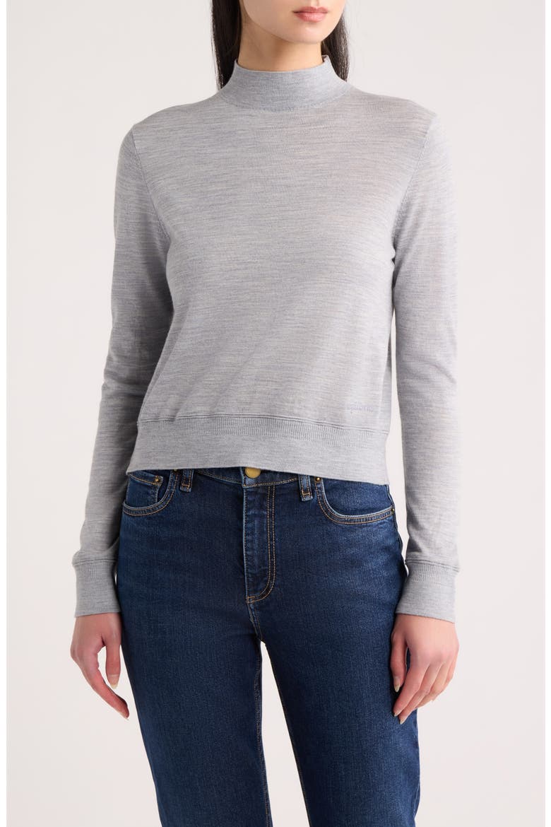 Alba Mock Neck Wool Sweater, Main, color, HEATHER GREY