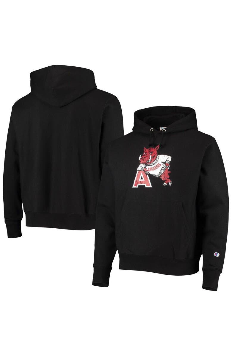 Champion Men's Champion Black Arkansas Razorbacks Vault Logo Reverse Weave Pullover Hoodie, Main, color, 