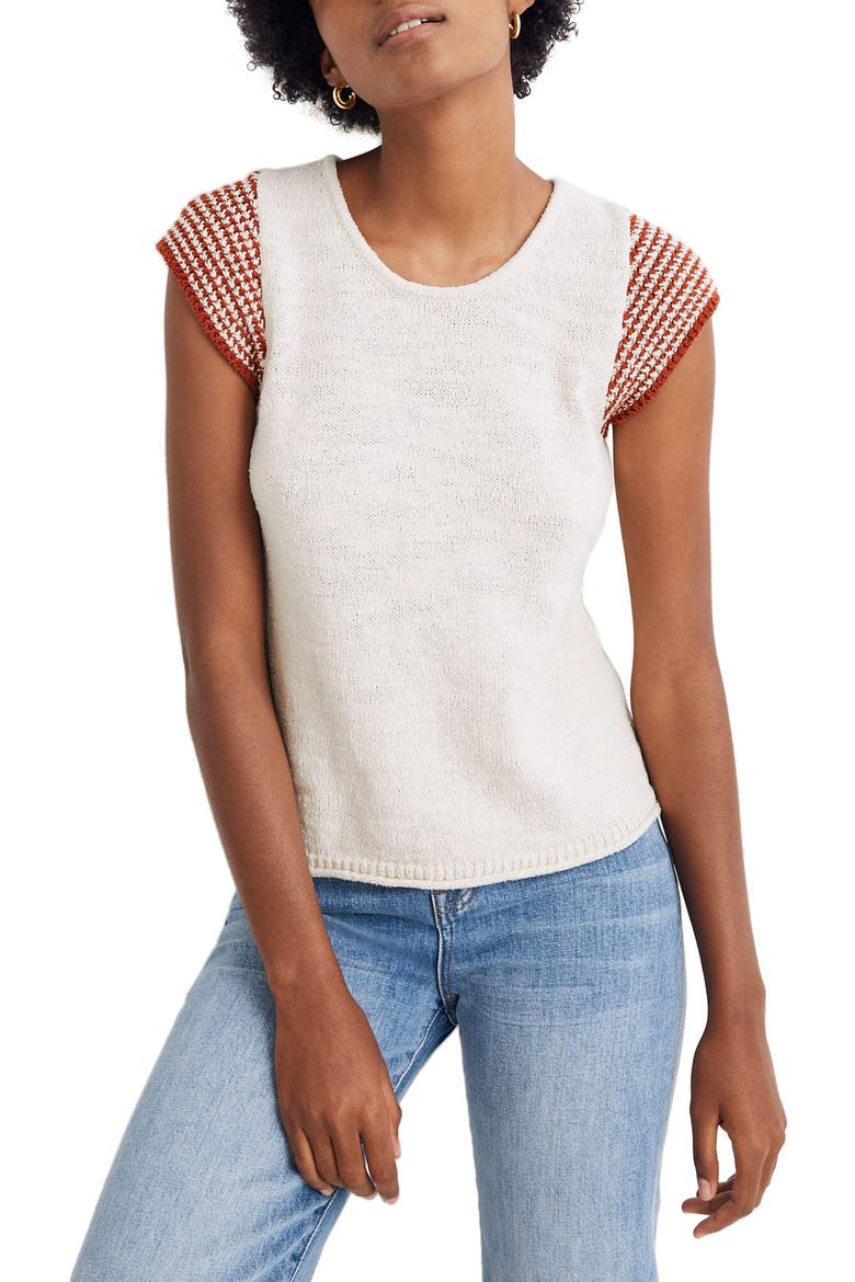 Kimble Stripe Sleeve Sweater, Main, color, ANTIQUE CREAM