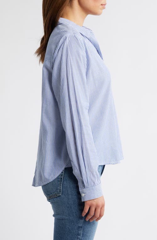 BEACHLUNCHLOUNGE BEACHLUNCHLOUNGE CANDY STRIPE COTTON BLEND BUTTON-UP SHIRT