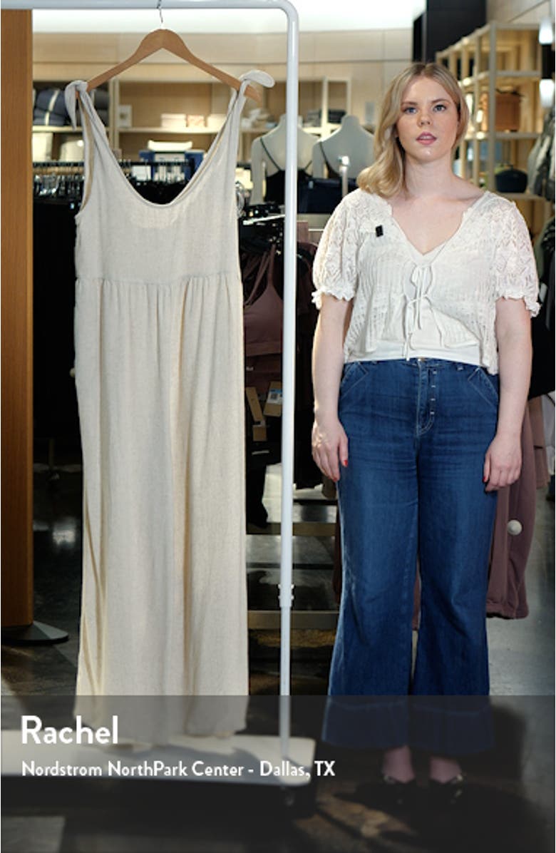 Ayla Tie Shoulder Wide Leg Linen Jumpsuit, sales video thumbnail