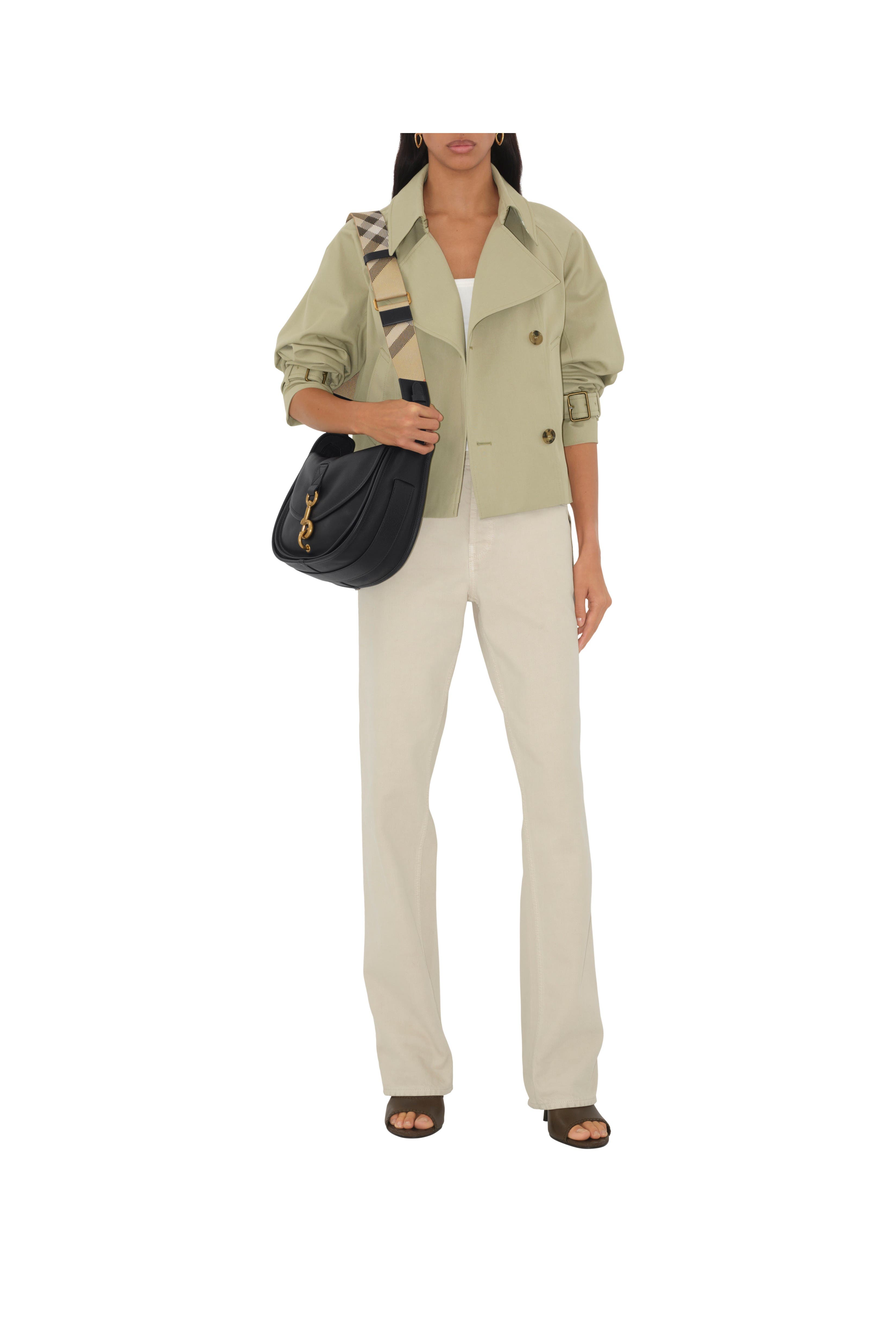 Burberry Small B Clip Messenger Bag, Alternate, color, Black