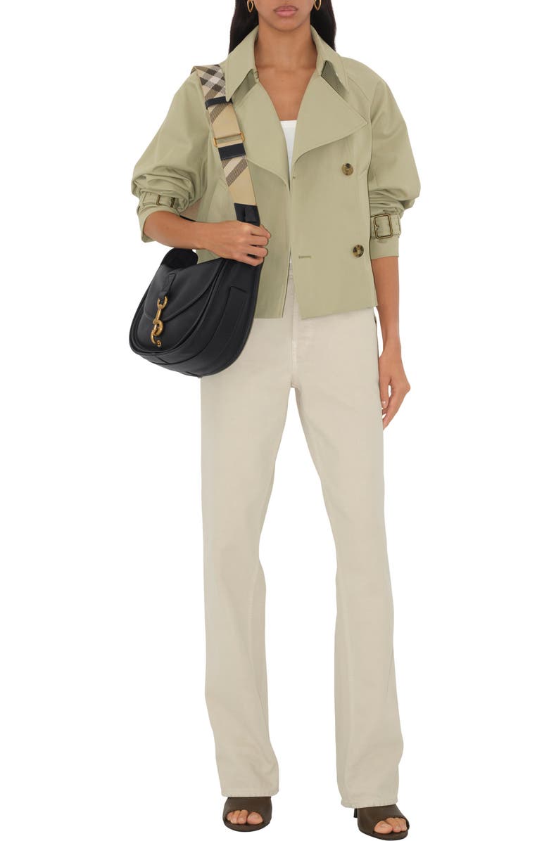 Burberry Small B Clip Messenger Bag, Alternate, color, Black