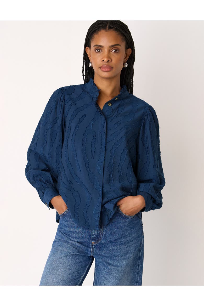 Animal Textured Shirt, Main, color, Navy