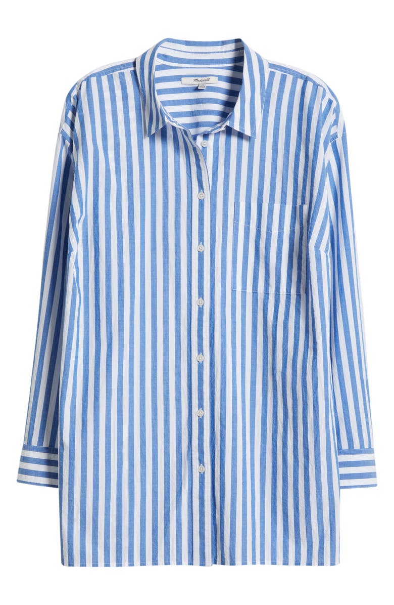 Madewell The Plus Signature Poplin Oversize Button-Up Shirt in Springy Stripe, Alternate, color,