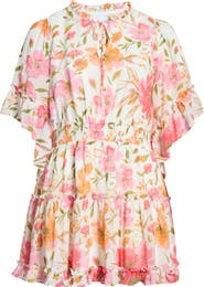 SUGARLIPS Maldonado Floral Ruffle Trim Dress