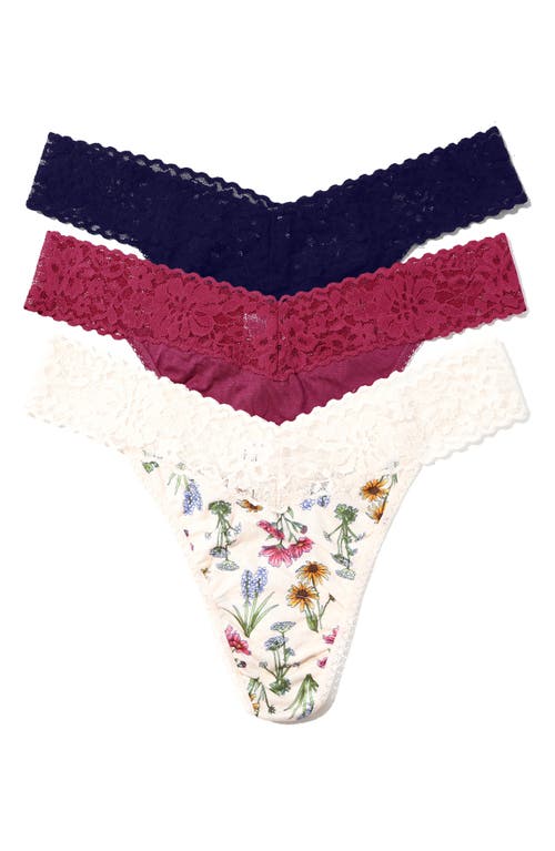 Hanky Panky Dreamease™ Assorted 3-pack Low Rise Thongs In Multi