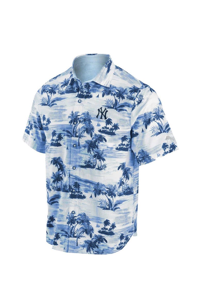 Tommy Bahama Men's Tommy Bahama Navy New York Yankees Tropical Horizons Button-Up Shirt, Alternate, color, 