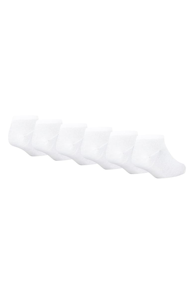 Nike Kids' Metallic Swoosh Cushioned Ankle Socks, Alternate, color, 001White