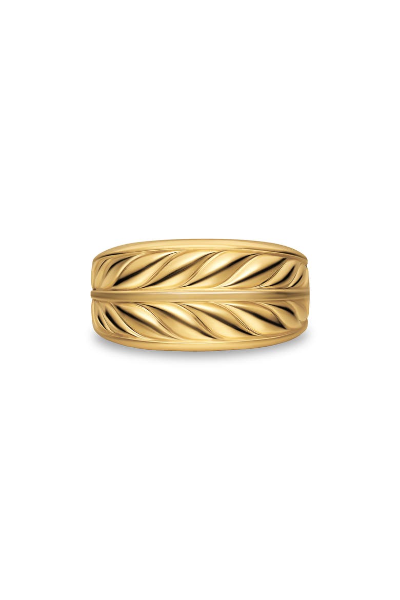 Chevron Three Sided Signet Ring, 18K Gold, 12.5mm, Alternate, color, GOLD