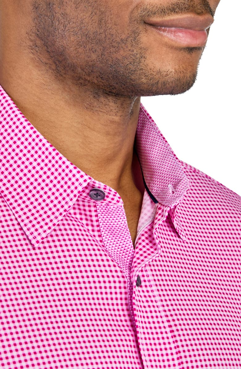 CONSTRUCT Gingham Long Sleeve Button Front Shirt, Alternate, color, Pink