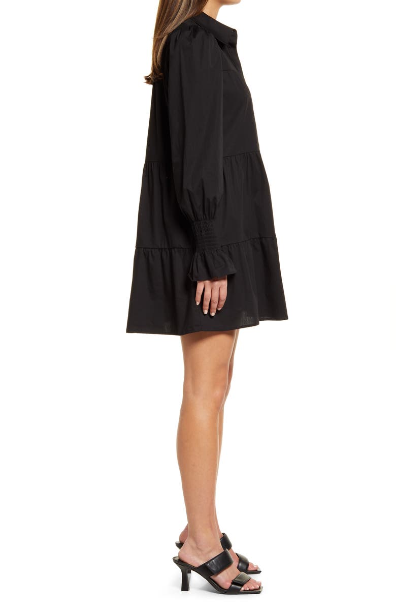 WAYF Canossa Tiered Long Sleeve Stretch Cotton Shirtdress, Alternate, color, 