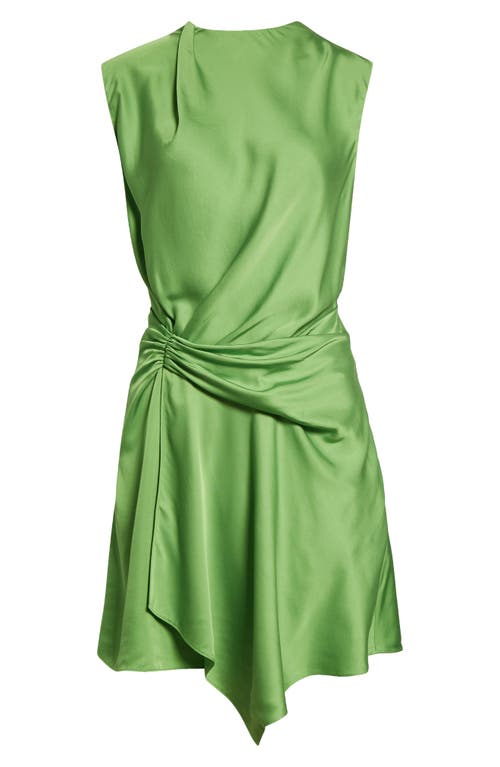 A.l.c . Dion Gathered Satin Minidress In Green