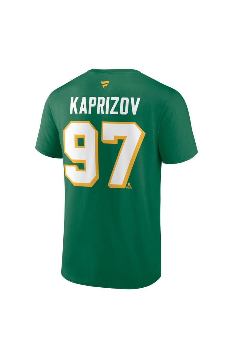 FANATICS Men's Fanatics Branded Green Kirill Kaprizov Minnesota Wild Authentic Stack Name & Number T-Shirt, Alternate, color, 