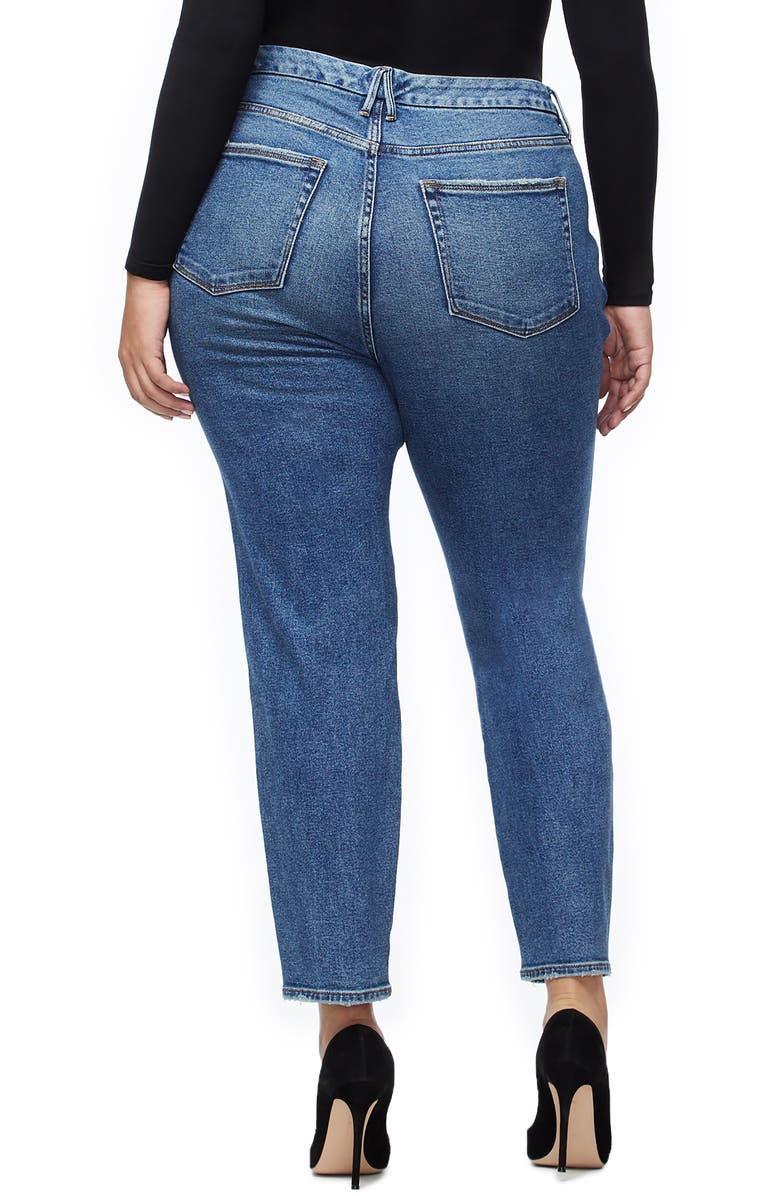 Good American Twist Seam Crop Straight Leg Jeans, Alternate, color, 