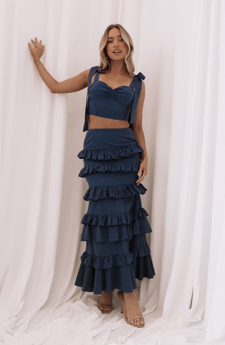 Petal & Pup Tia Crop Corset Top & High Waist Maxi Skirt Set, Alternate, color,