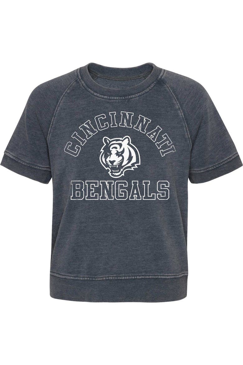 Girls Juniors Heather Charcoal Cincinnati Bengals Cheer Squad Raglan T-Shirt, Alternate, color, Heather Charcoal