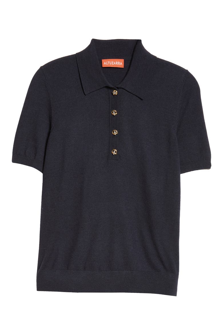 Nemo Merino Wool Blend Polo Sweater, Alternate, color, NAVY