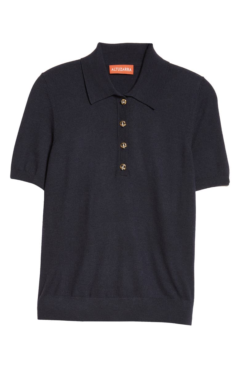 Altuzarra Nemo Merino Wool Blend Polo Sweater, Alternate, color,