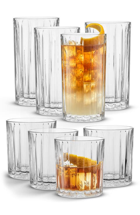 Alina 8-Piece Highball & Rocks Glasses