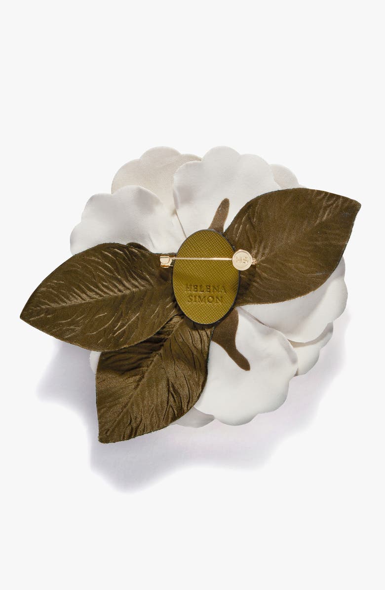 Helena Simon The Large White Gardenia Floral Brooch, Alternate, color, White
