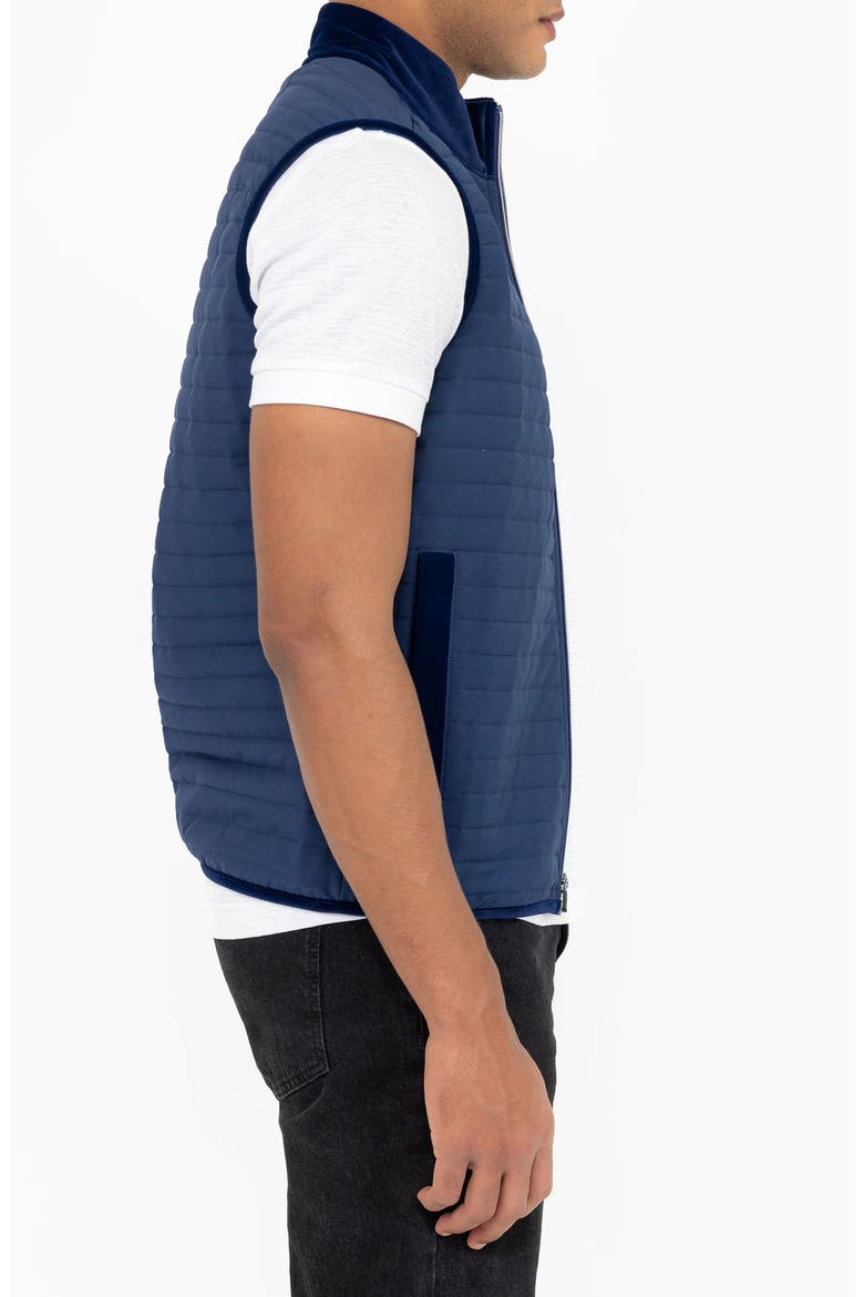 Channel Quilt Zip Vest, Alternate, color, NAVY