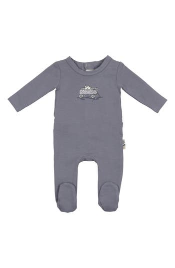 Maniere Manière Teddy Wagon Cotton Blend Footie In Gray