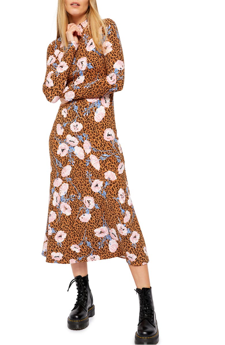 Free People Retro Romance Mixed Print Long Sleeve Dress, Main, color,