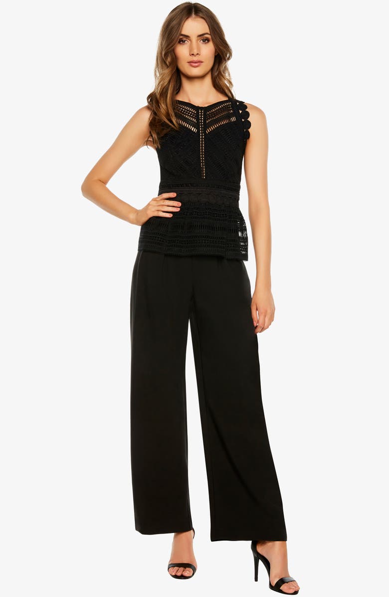 Bardot Delilah Lace Peplum Sleeveless Blouse, Alternate, color,