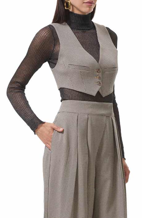 AFRM Daryl Houndstooth Crop Vest