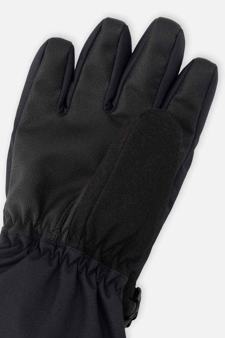 Teknik Rubberized Palm Removable Strap Winter Gloves, Alternate, color, Noir