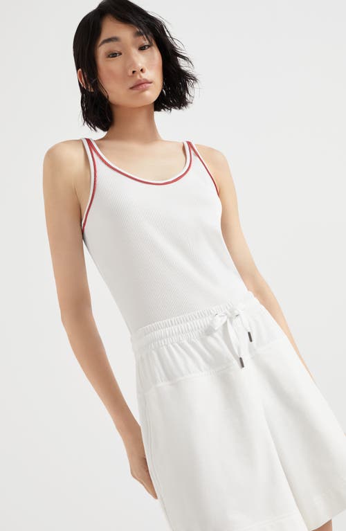 Shop Brunello Cucinelli Paneled Track Shorts In White