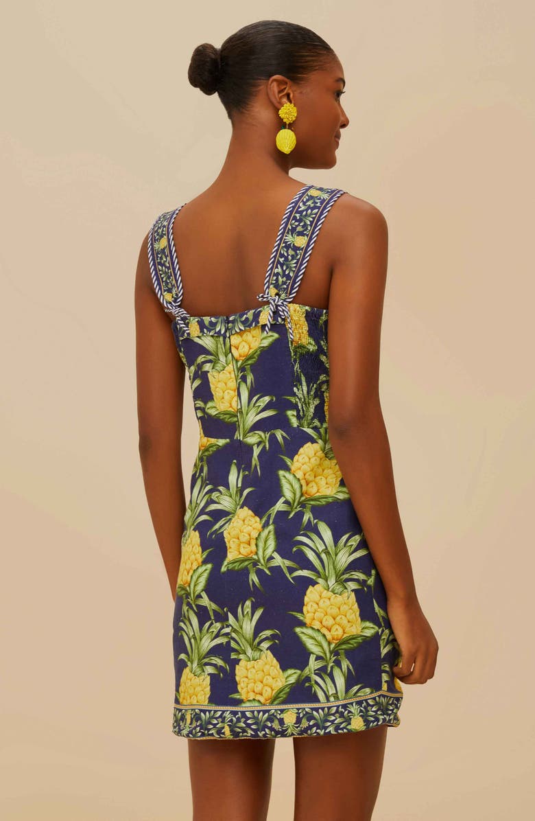 FARM Rio Delicate Pineapple Minidress, Alternate, color, Navy Blue