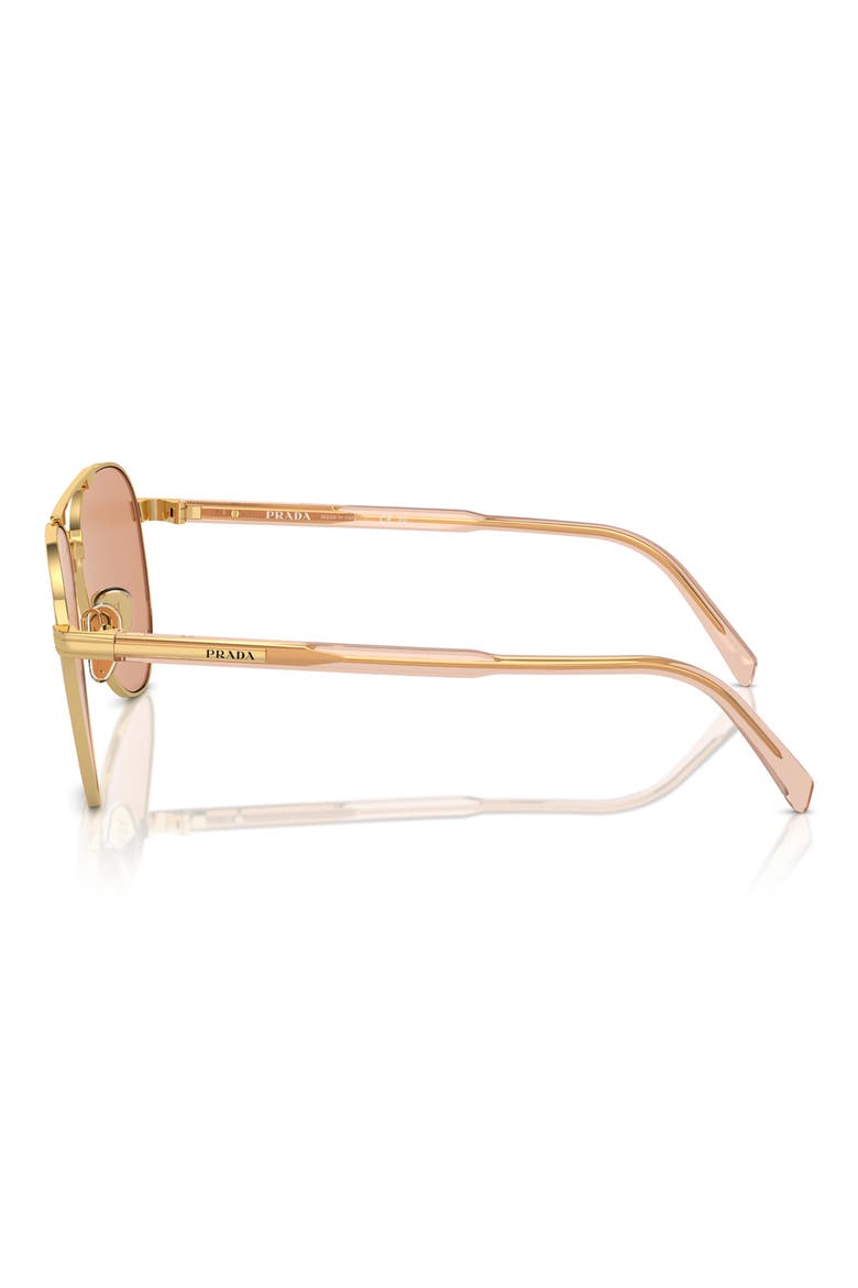 61mm Pilot Sunglasses, Alternate, color, GOLD