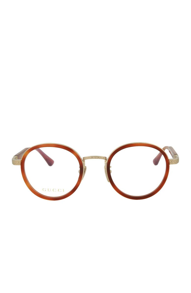 Gucci 48mm Round Optical Glasses, Alternate, color,