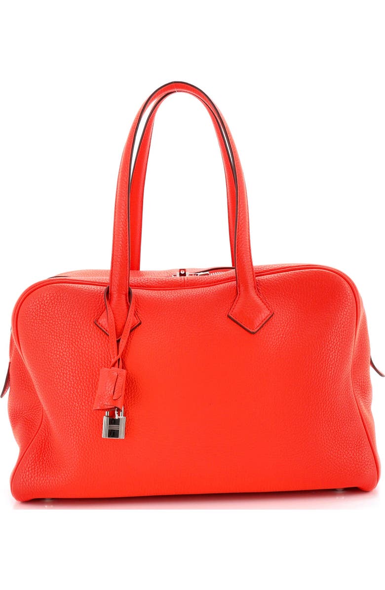 Pre-Owned Hermes Victoria II Bag Clemence 35, Main, color, Orange Poppy