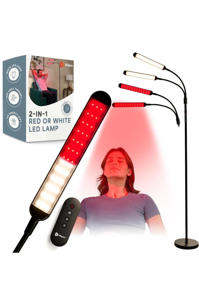 Lifepro Red Light Therapy Lamp & Reading Lamp 850nm & 660nm Near Infrared Light for Body, Main, color, Dual Head