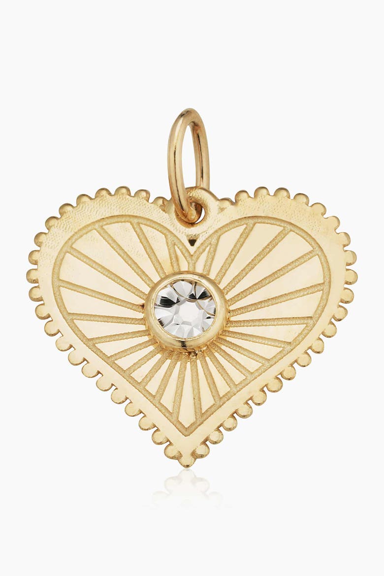 14K Two Tone Gold Heartburst Pendant Charm, Main, color, 14K Two-tone Gold