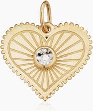Oradina 14K Two Tone Gold Heartburst Pendant Charm