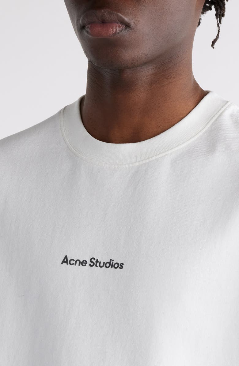 Acne Studios Oversize Logo T-Shirt, Alternate, color, Optic White
