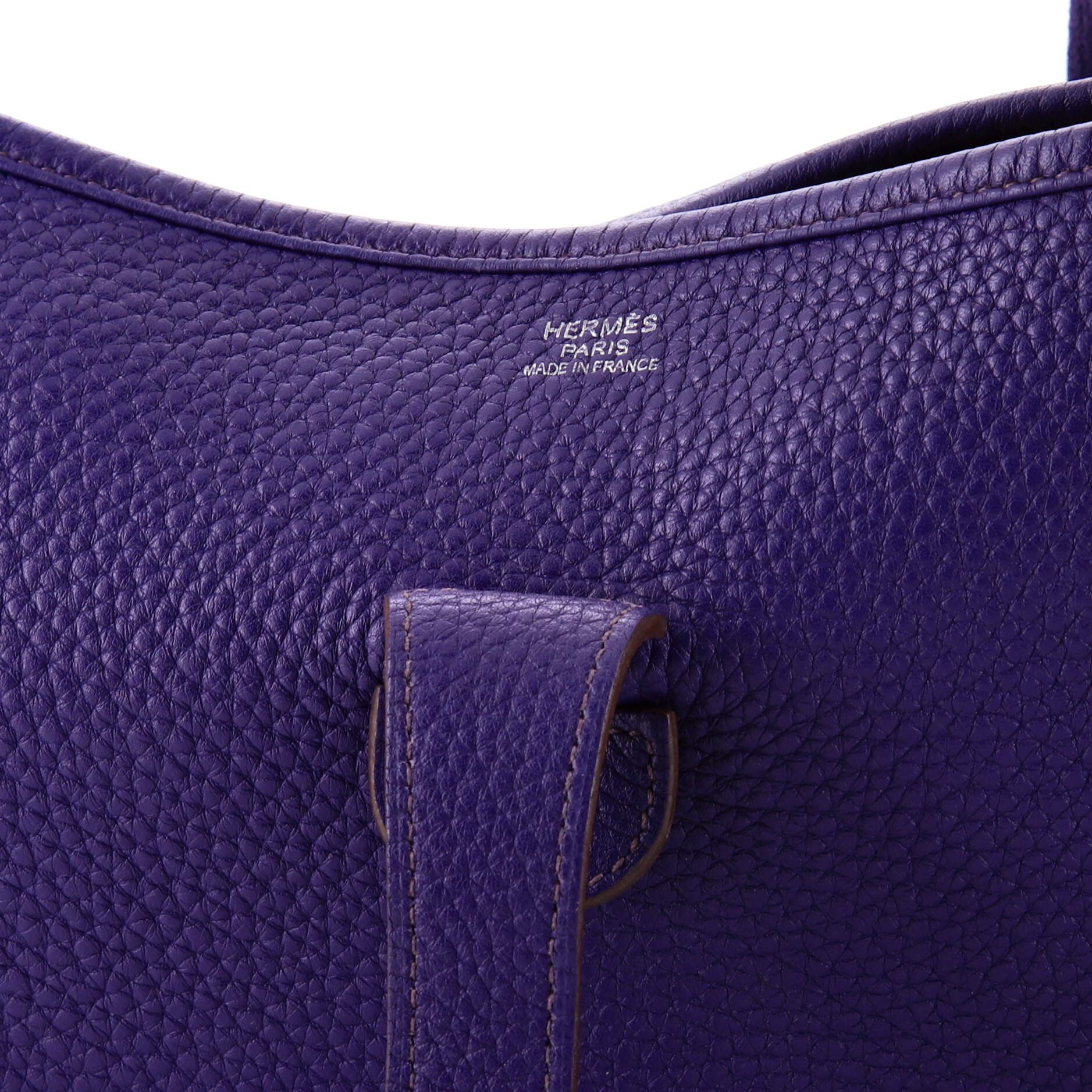 Pre-Owned Hermes Evelyne Bag Gen III Clemence GM, Alternate, color, Iris
